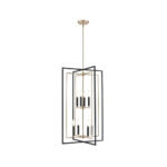 Millennium Lighting 91708-MB/MG Noelle Eight Light Pendant Matte Black finish Modern Gold finish