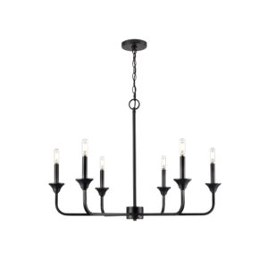 Millennium Lighting 97326-MB Herring Six Light Chandelier Matte Black finish