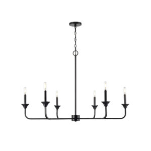 Millennium Lighting 97426-MB Herring Six Light Chandelier Matte Black finish