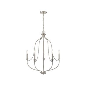 Millennium Lighting 98005-BN Senoia Five Light Chandelier Brushed Nickel finish