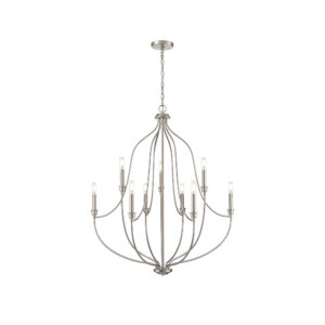 Millennium Lighting 98009-BN Senoia Nine Light Chandelier Brushed Nickel finish