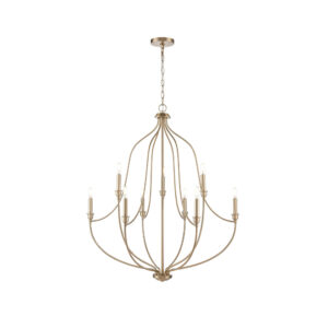 Millennium Lighting 98009-MG Senoia Nine Light Chandelier Modern Gold finish