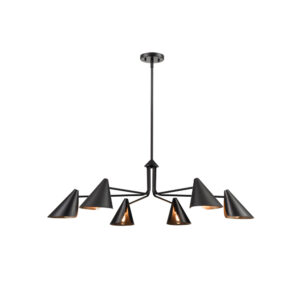 Millennium Lighting 99006-MB Warhol Six Light Chandelier Matte Black finish