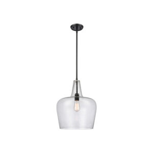 Millennium Lighting 99401-MB Puckette One Light Pendant Matte Black finish