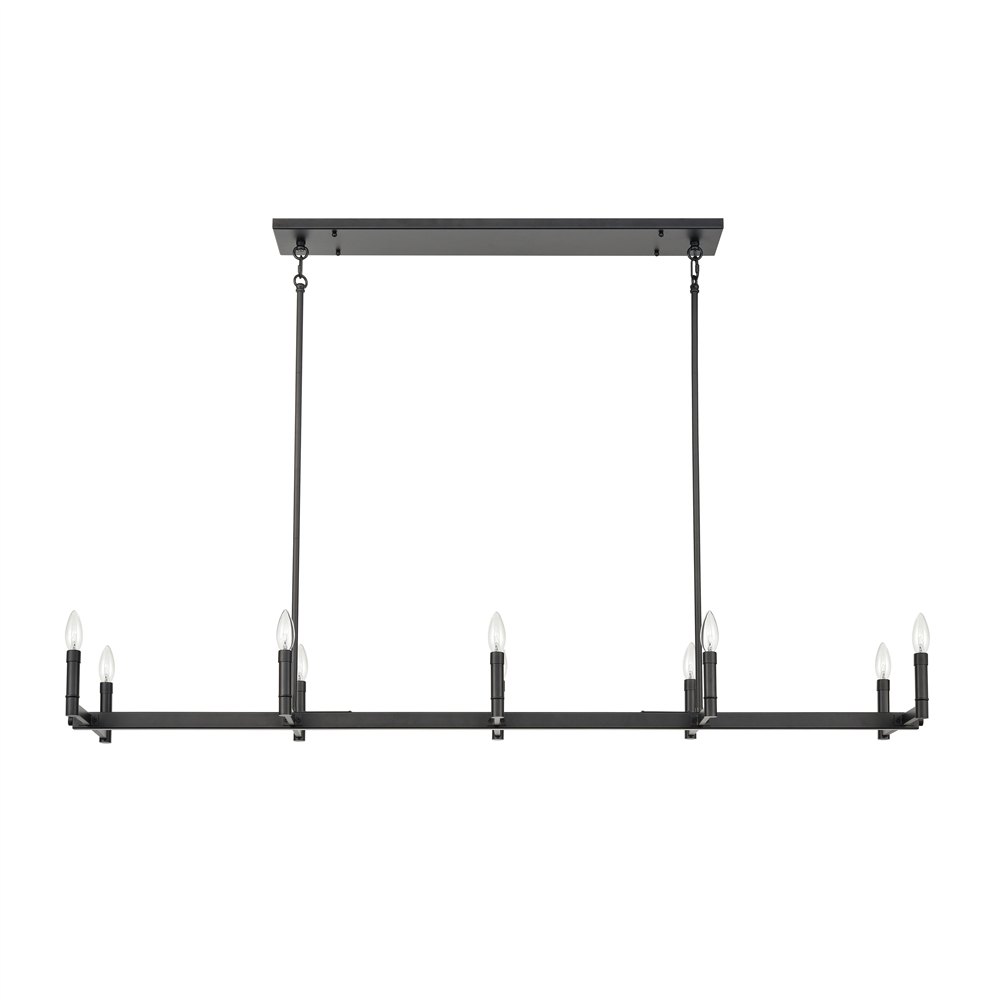 Millennium Lighting 99701-MB Daxley Ten Light Linear Chandelier Matte Black finish
