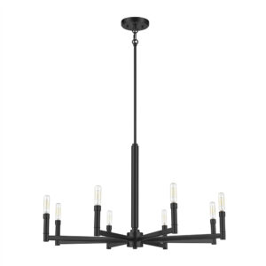 Millennium Lighting 99702-MB Daxley Eight Light Chandelier Matte Black finish