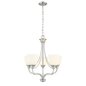 Millennium Lighting 492005-BN Alberta Five Light Chandelier Brushed Nickel finish