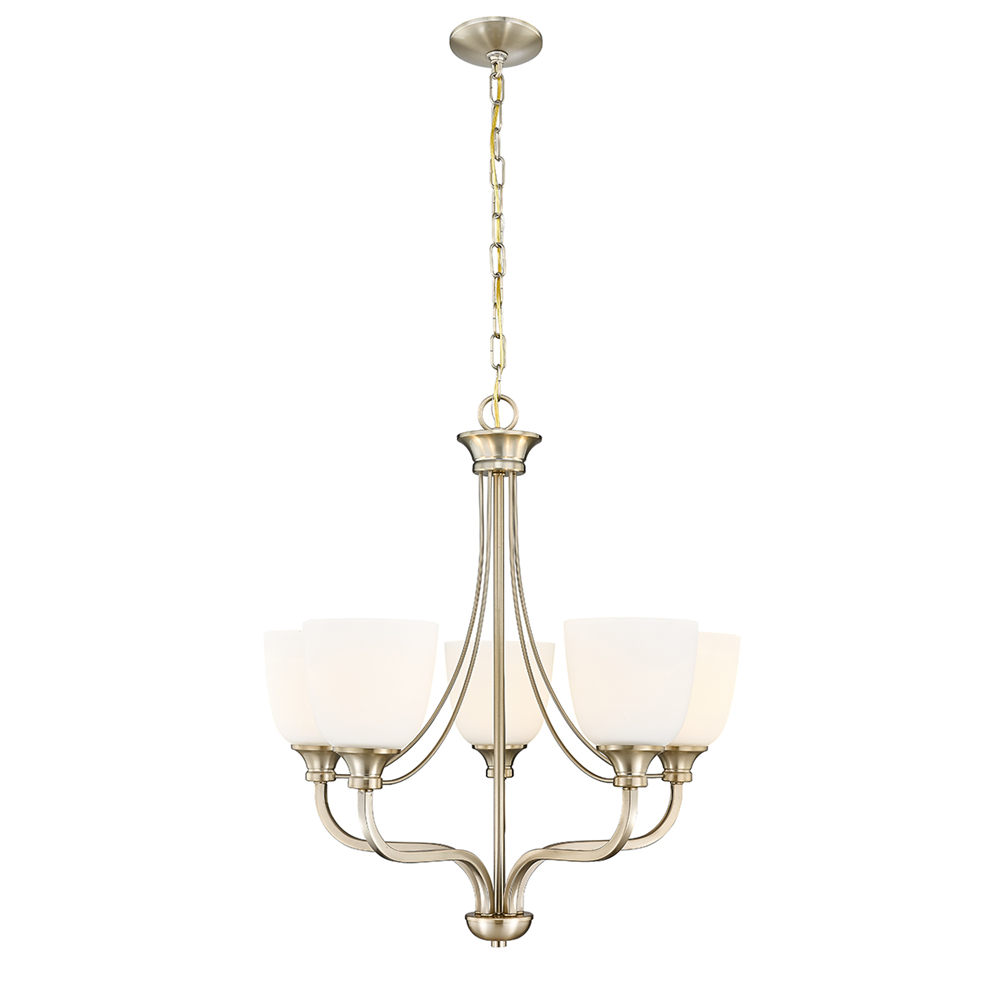Millennium Lighting 492005-MG Alberta Five Light Chandelier Modern Gold finish