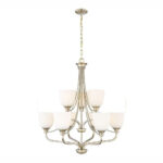 Millennium Lighting 492009-MG Alberta Nine Light Chandelier Modern Gold finish