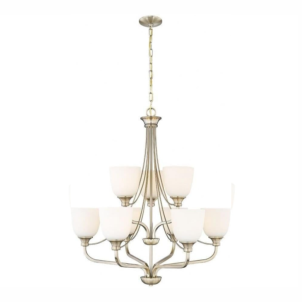 Millennium Lighting 492009-MG Alberta Nine Light Chandelier Modern Gold finish