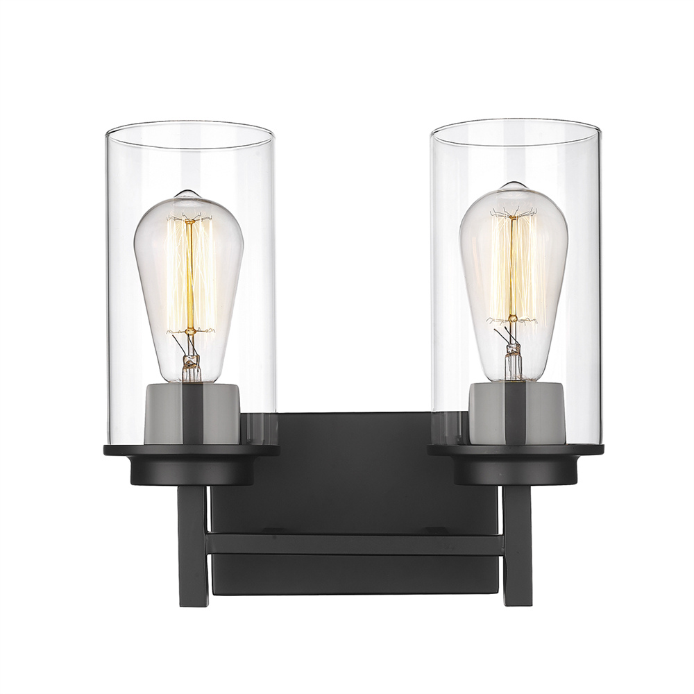 Millennium Lighting 494002-MB Janna Two Light Vanity Matte Black finish