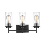 Millennium Lighting 494003-MB Janna Three Light Vanity Matte Black finish