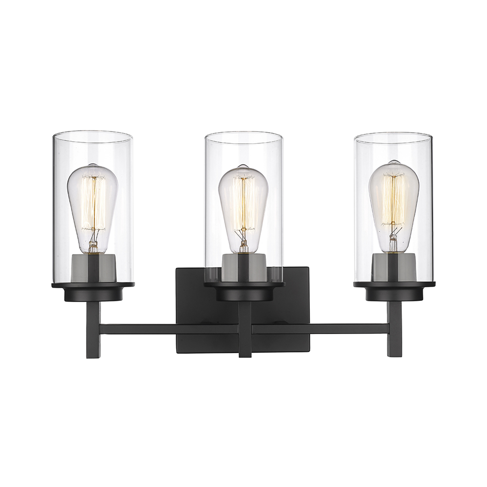 Millennium Lighting 494003-MB Janna Three Light Vanity Matte Black finish