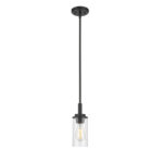Millennium Lighting 495001-MB Janna One Light Mini-Pendant Matte Black finish