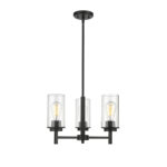 Millennium Lighting 495003-MB Janna Three Light Chandelier Matte Black finish