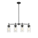 Millennium Lighting 495004-MB Janna Four Light Chandelier Matte Black finish