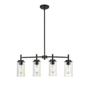 Millennium Lighting 495004-MB Janna Four Light Chandelier Matte Black finish