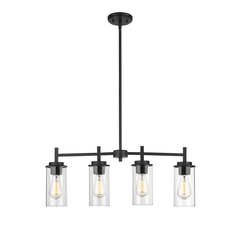 Millennium Lighting 495004-MB Janna Four Light Chandelier Matte Black finish