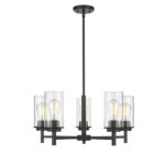 Millennium Lighting 495005-MB Janna Five Light Chandelier Matte Black finish