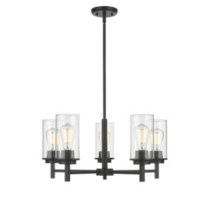Millennium Lighting 495005-MB Janna Five Light Chandelier Matte Black finish