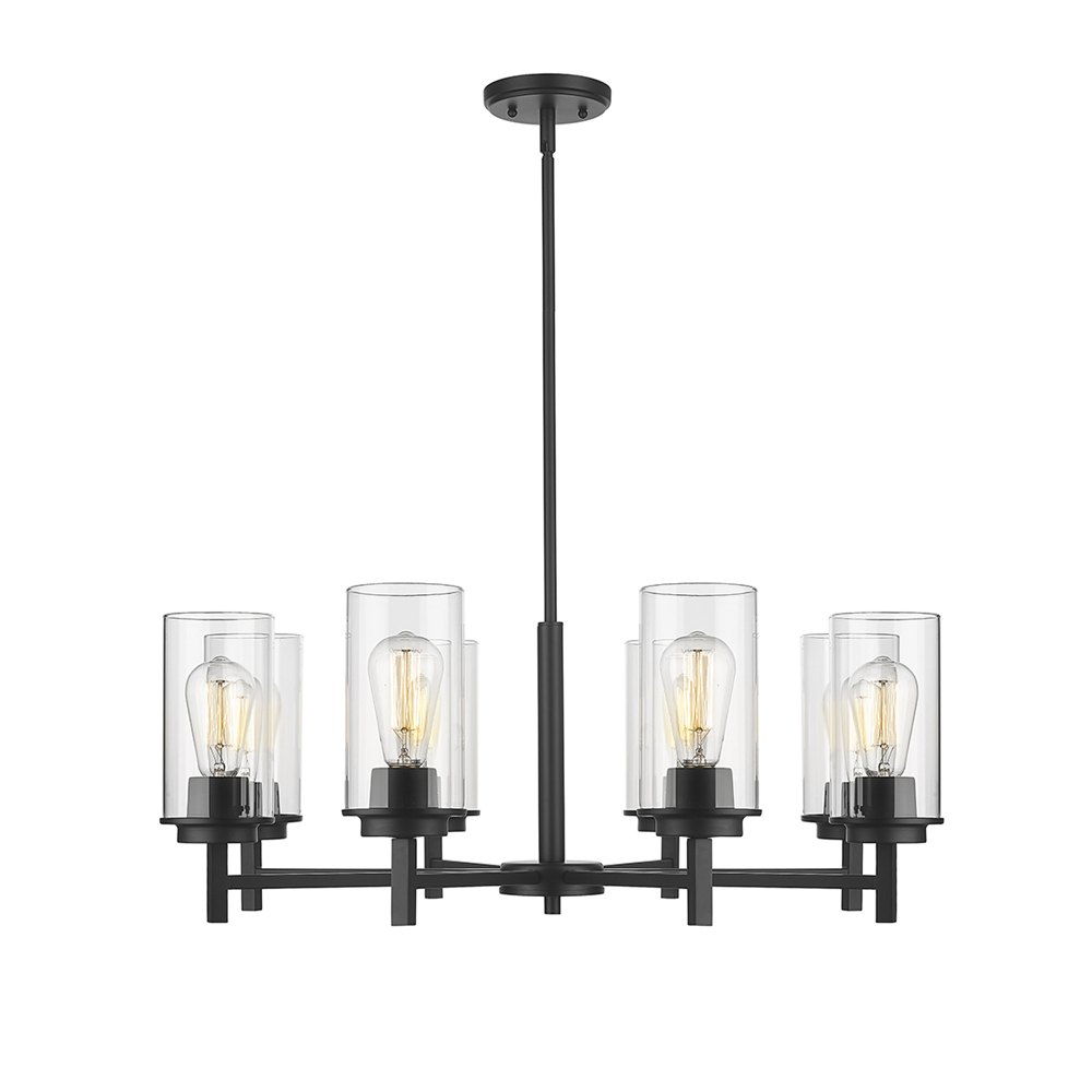 Millennium Lighting 495008-MB Janna Eight Light Chandelier Matte Black finish