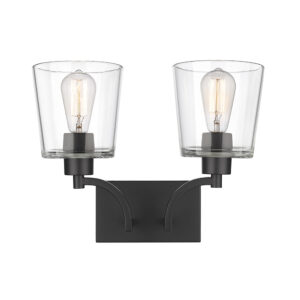 Millennium Lighting 496002-MB Evalon Two Light Vanity Matte Black finish