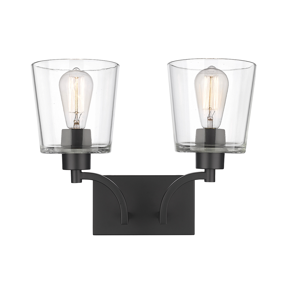 Millennium Lighting 496002-MB Evalon Two Light Vanity Matte Black finish