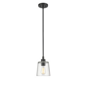Millennium Lighting 497001-MB Evalon One Light Mini Pendant Matte Black finish