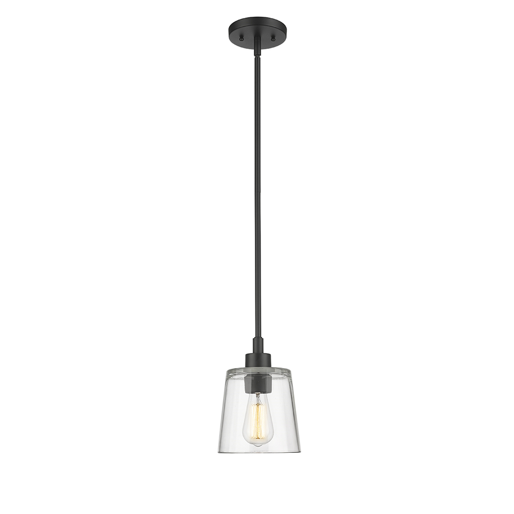 Millennium Lighting 497001-MB Evalon One Light Mini Pendant Matte Black finish