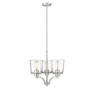 Millennium Lighting 497003-BN Evalon Three Light Chandelier Brushed Nickel finish