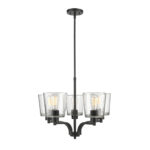 Millennium Lighting 497005-MB Evalon Five Light Chandelier Matte Black finish