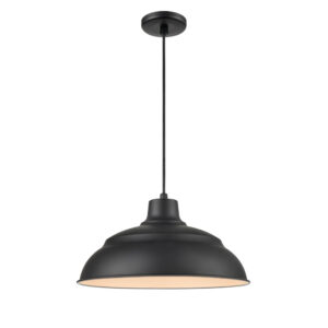 Millennium Lighting LEDRWHC17-SB R Series 17˝ LED Warehouse Cord Hung Shade Satin Black finish