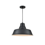 Millennium Lighting RCLWC17-SB R Series 17˝  Classic Warehouse Cord Hung One Light Shade Satin Black finish