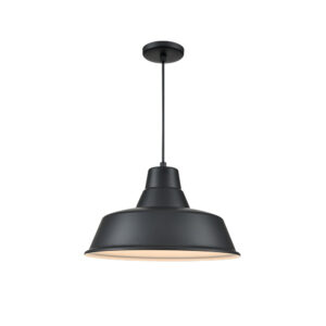 Millennium Lighting RCLWC17-SB R Series 17˝  Classic Warehouse Cord Hung One Light Shade Satin Black finish