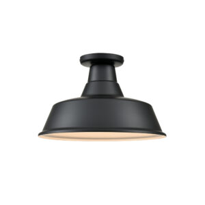 Millennium Lighting RCLWF14-SB R Series 14˝ Classic Warehouse One Light Semi-Flush Satin Black finish