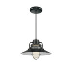 Millennium Lighting RRRC14-SB R Series 14˝ Cord Hung Railroad Shade Satin Black finish