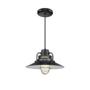 Millennium Lighting RRRC14-SB R Series 14˝ Cord Hung Railroad Shade Satin Black finish