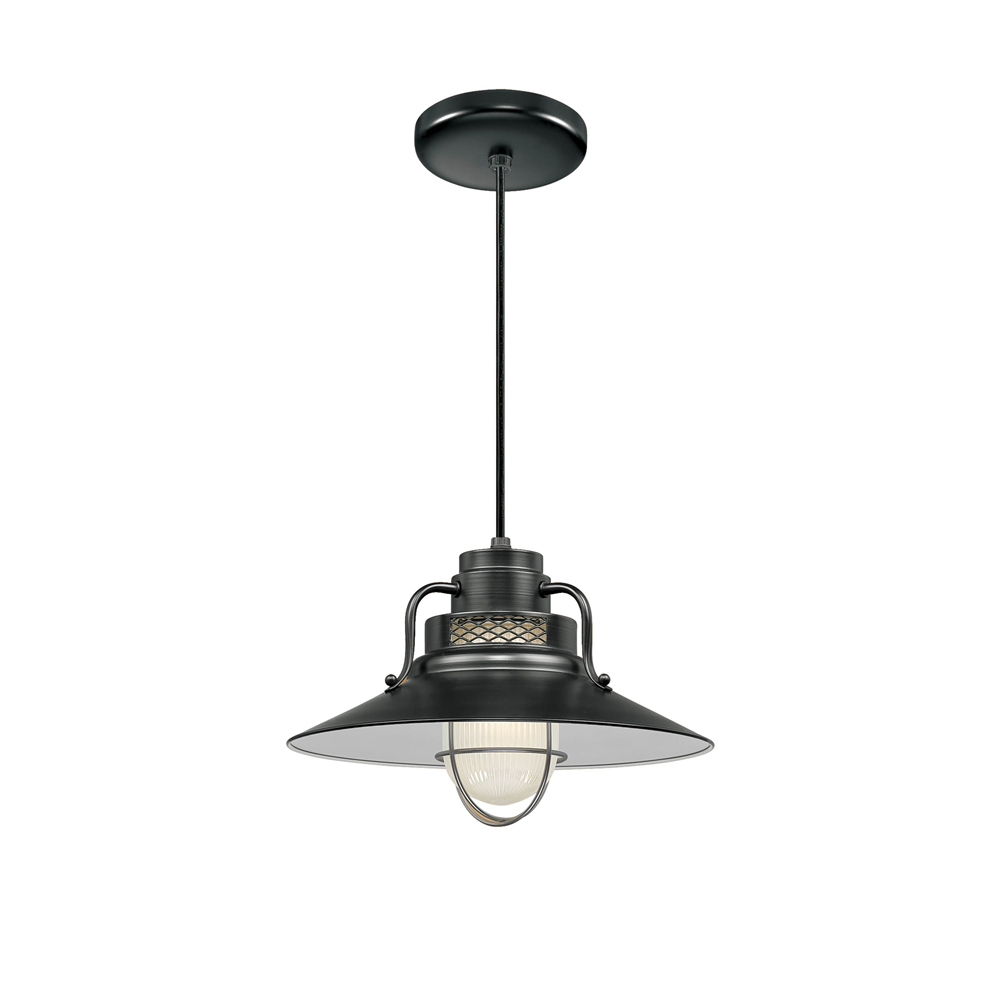 Millennium Lighting RRRC14-SB R Series 14˝ Cord Hung Railroad Shade Satin Black finish
