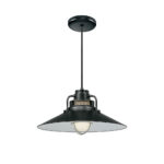 Millennium Lighting RRRC18-SB R Series 18˝ Cord Hung Railroad Shade Satin Black finish