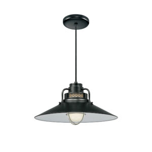 Millennium Lighting RRRC18-SB R Series 18˝ Cord Hung Railroad Shade Satin Black finish