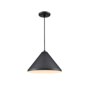 Millennium Lighting RWCC13-SB R Series 13˝ Wide Cone Cord Hung One Light Shade Satin Black finish