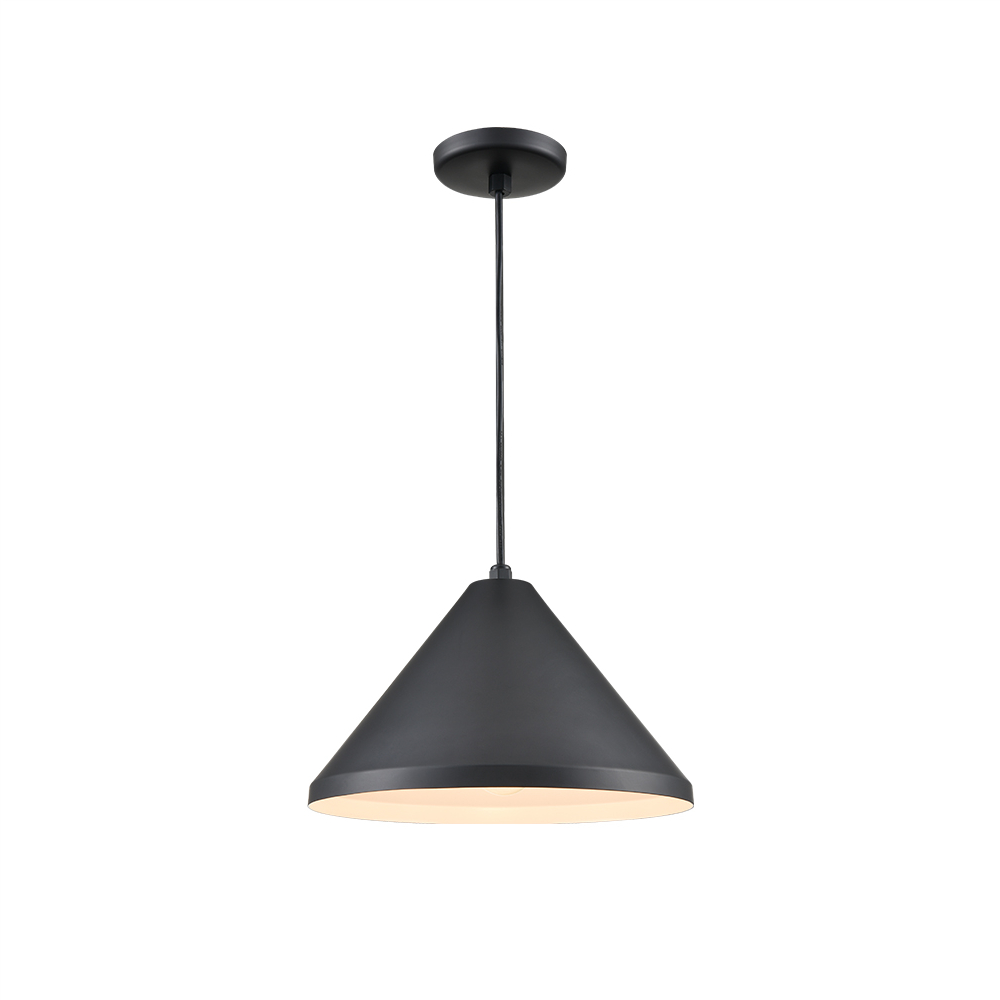 Millennium Lighting RWCC13-SB R Series 13˝ Wide Cone Cord Hung One Light Shade Satin Black finish