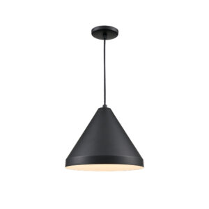 Millennium Lighting RWCC17-SB R Series 17˝ Wide Cone Cord Hung One Light Shade Satin Black finish