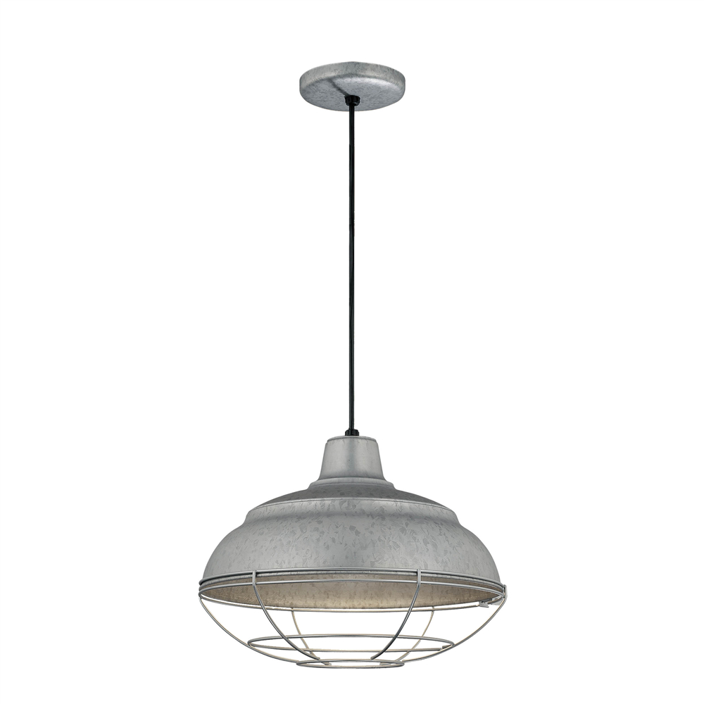Millennium Lighting RWHC14-GA R Series 14˝ Fabric Cord Hung Warehouse Shade Galvanized finish