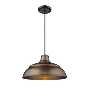 Millennium Lighting RWHC14-NC R Series 14˝ Fabric Cord Hung Warehouse Shade Natural Copper finish