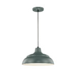 Millennium Lighting RWHC14-SG R Series 14˝ Fabric Cord Hung Warehouse Shade Satin Green finish