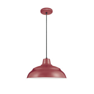 Millennium Lighting RWHC14-SR R Series 14˝ Fabric Cord Hung Warehouse Shade Satin Red finish