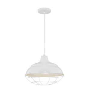 Millennium Lighting RWHC14-WH R Series 14˝ Fabric Cord Hung Warehouse Shade White finish