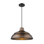 Millennium Lighting RWHC17-NC R Series 17˝ Fabric Cord Hung Warehouse Shade Natural Copper finish