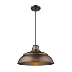 Millennium Lighting RWHC17-NC R Series 17˝ Fabric Cord Hung Warehouse Shade Natural Copper finish